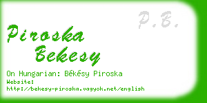piroska bekesy business card