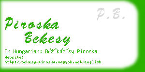 piroska bekesy business card